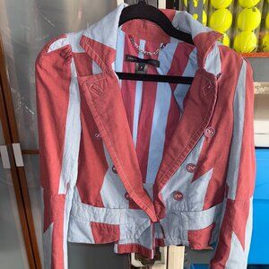 Marc By Marc Jacobs Striped Blazer in Red and Light Blue